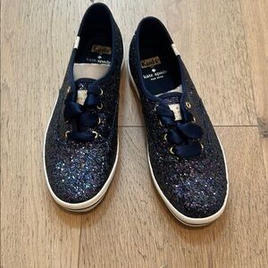 Kate spade keds navy blue sparkle sneakers 6.5